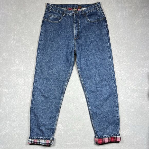 Guide Gear Flannel Lined Jeans Women's 14 Super Heavy Duty Blue Denim Classic - Picture 2 of 14